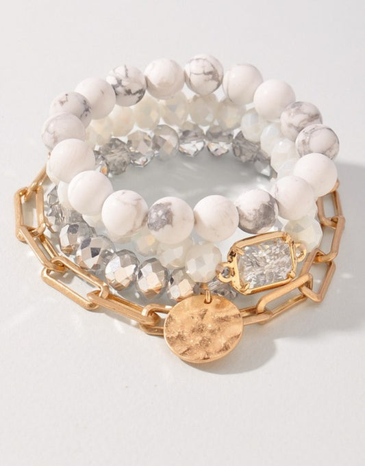 Energize Your Soul Bracelet Set - White