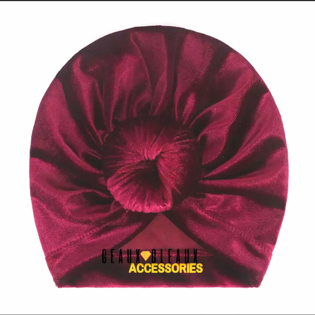 Velvet Front Knot Fashion Turban