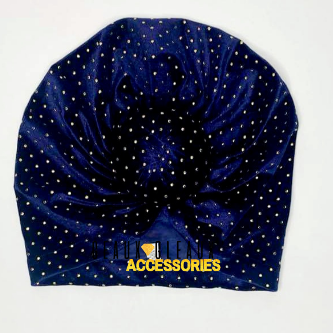Velvet Knot Fashion Turban with Gold Accents
