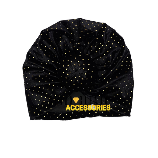 Velvet Knot Fashion Turban with Gold Accents