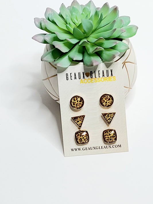 Leopard Stud Earrings