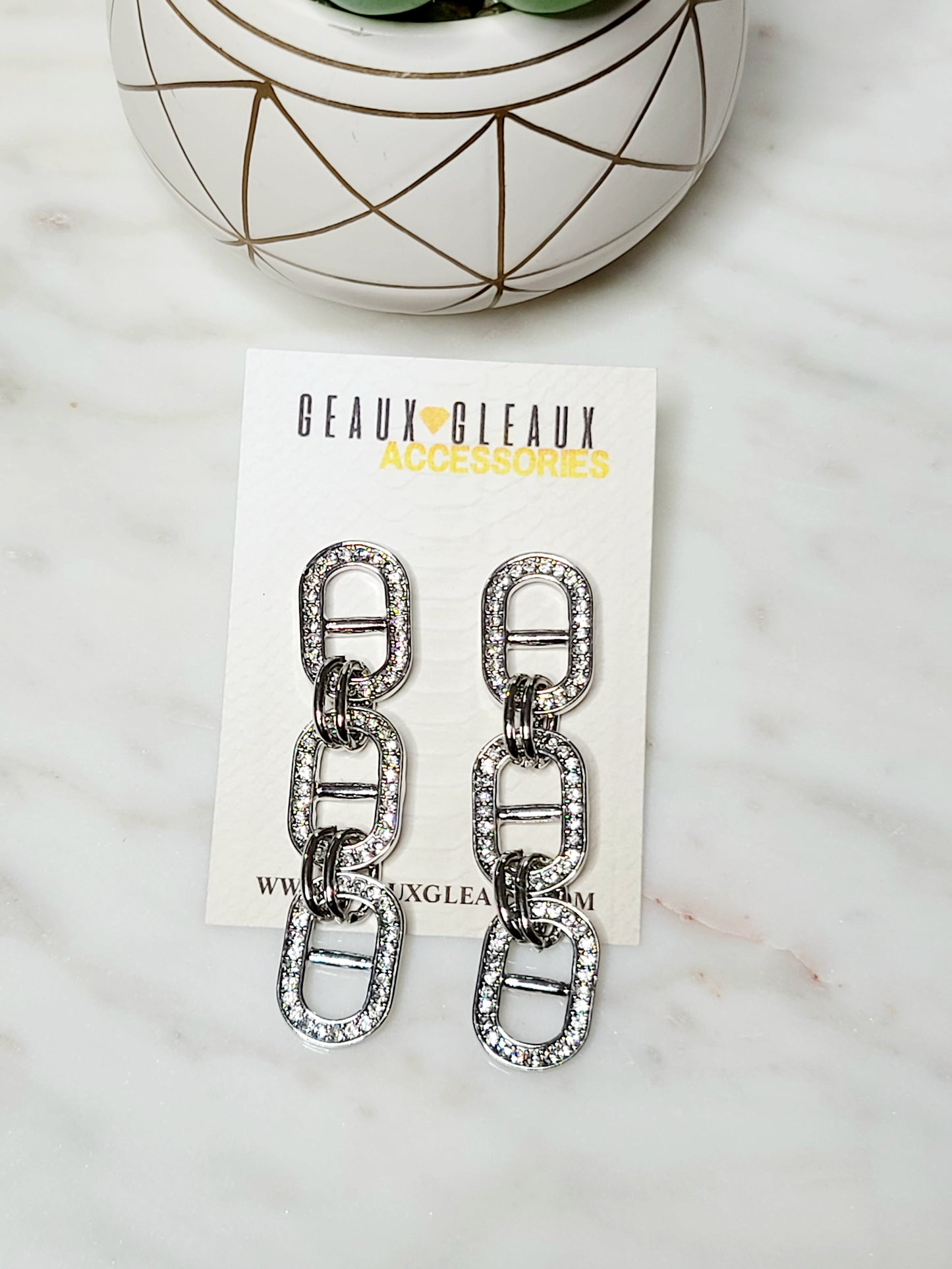 Power Link Drop Earrings