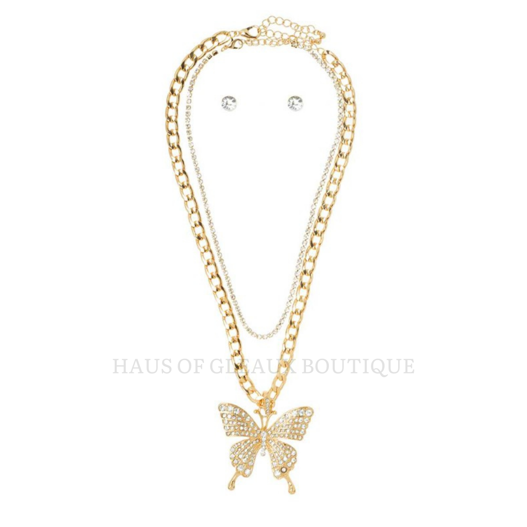 You Give Me Butterflies Butterfly Necklace Set